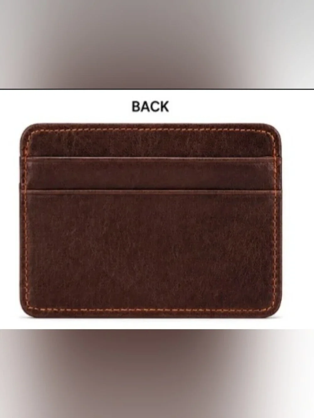 Leather Card Holder - Brown Slim Wallet for Men